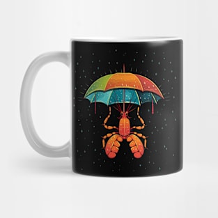 Lobster Rainy Day With Umbrella Mug